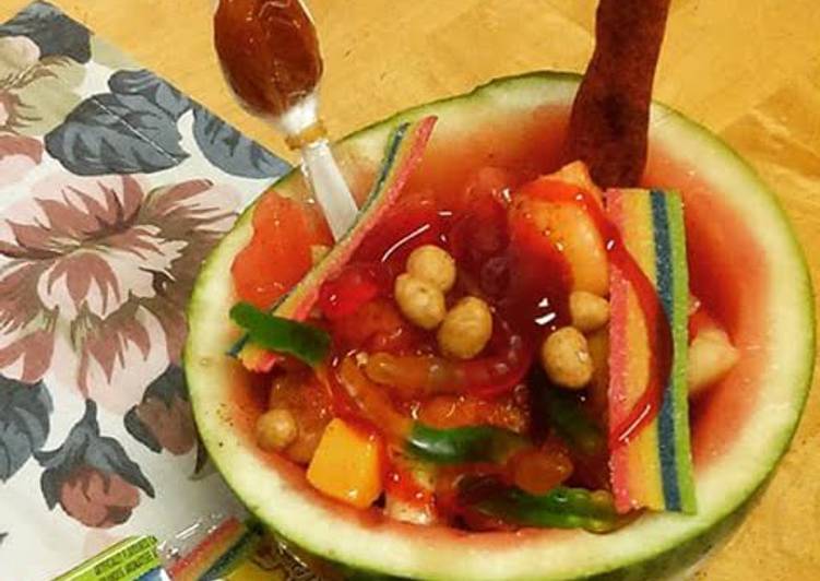 Recipe of Any-night-of-the-week Piña/sandia loca crazy pineapple/watermelon