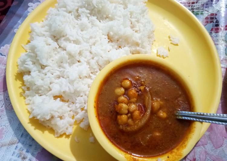 Chana masala with fat free rice