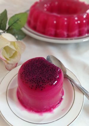 Foto resep Puding buah naga