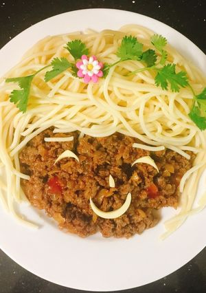 Hình của món Spaghetti bò bằm.