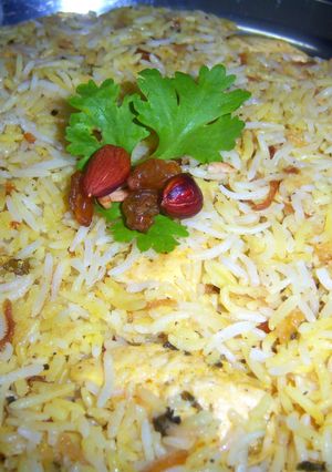A picture of Sobzee's Chicken Hyderabadi Biryani.