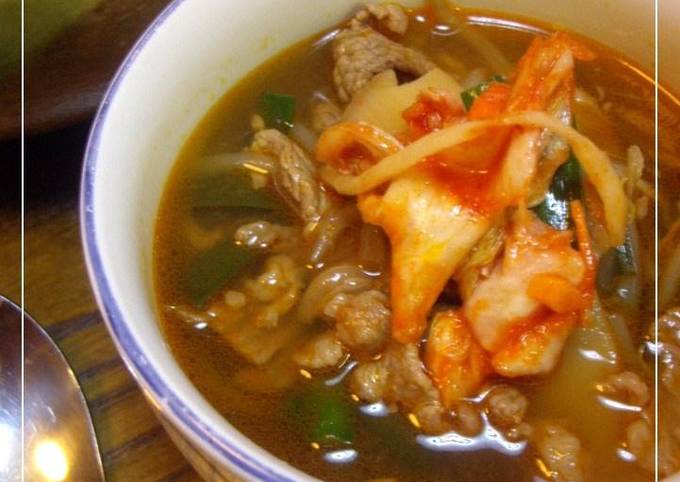 Recipe of Super Quick Homemade Simple &amp; Authentic Kalbi Soup Yakiniku-Style