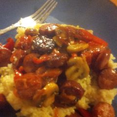 A picture of Sausage vegetable mix.