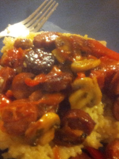 A picture of Sausage vegetable mix.