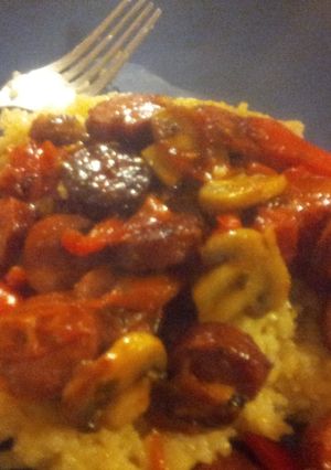 A picture of Sausage vegetable mix.