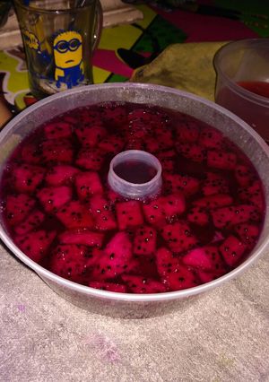 Foto resep Puding buah naga