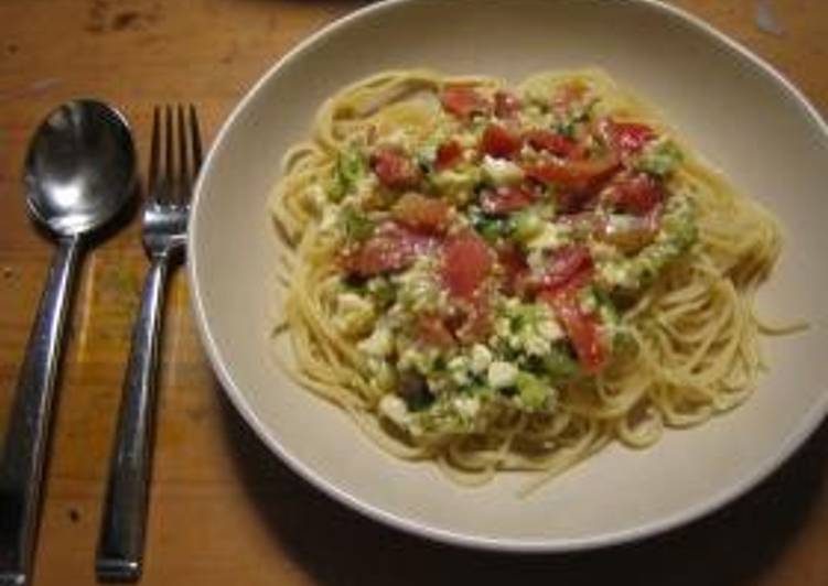 Cold Pasta with Cheese and Summer Vegetables