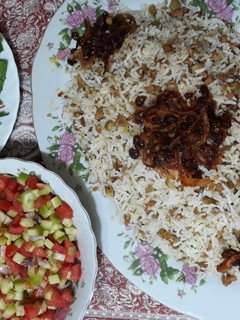 عکسی از دستور پلو با سویا وعدس