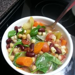 A picture of Super healthy bean and veggie soup.