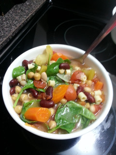 A picture of Super healthy bean and veggie soup.