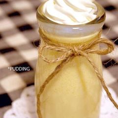 A picture of Custard Pudding in a Sauce Pan.