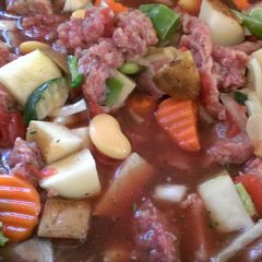 A picture of Hodgepodge Beef Stew.