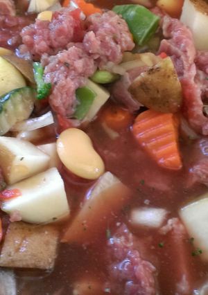 A picture of Hodgepodge Beef Stew.