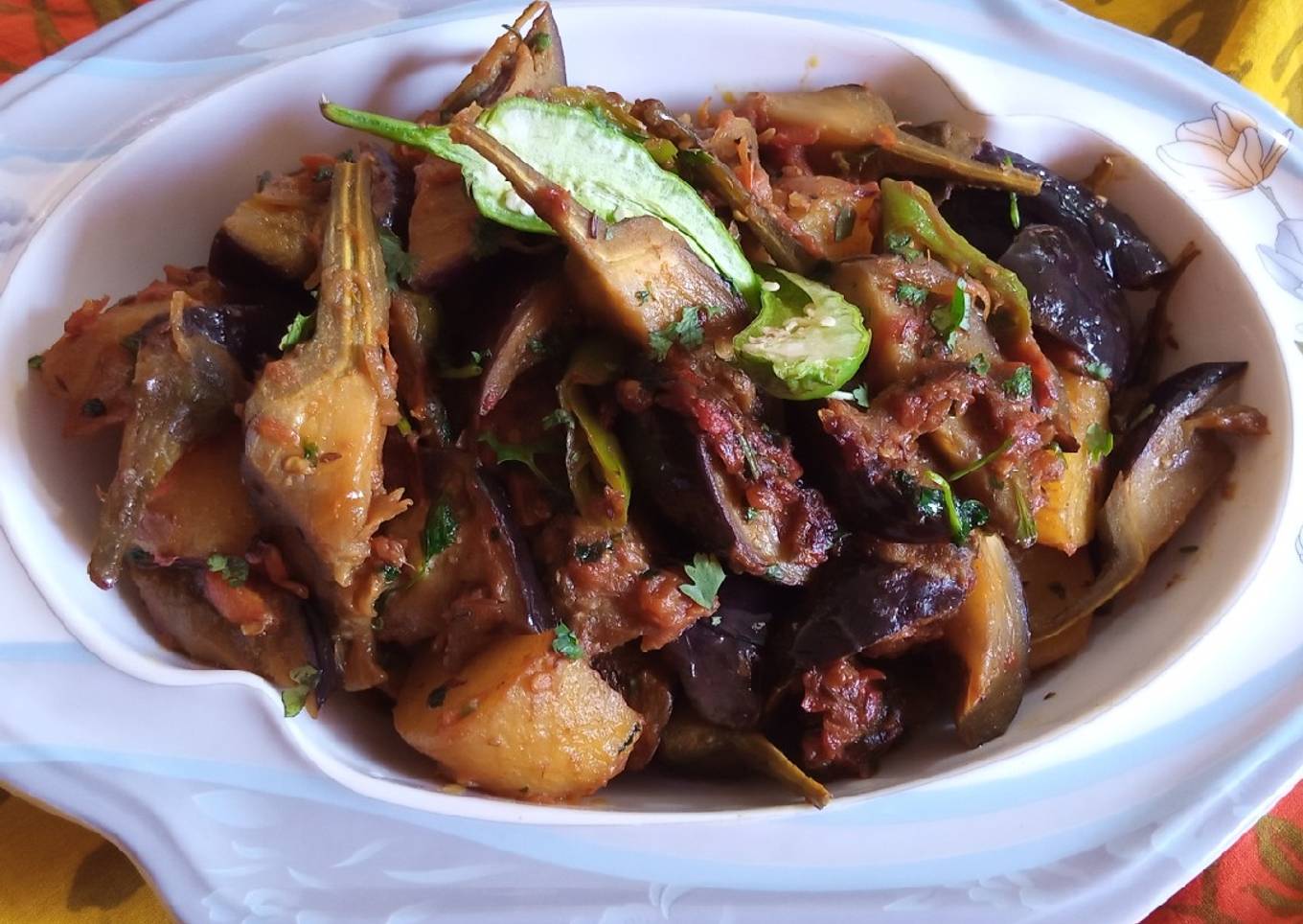 Baingan(Brinjal) Aloo(potato) ki Bujhya