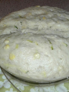A picture of Baby marrow and corn dumpling.