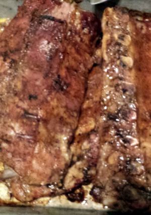 A picture of tender pork ribs.