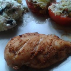 A picture of Bake chicken in brandy sauce.
