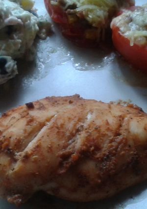 A picture of Bake chicken in brandy sauce.
