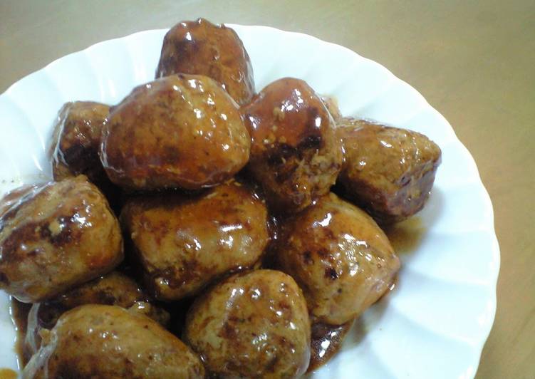 Recipe of Homemade Meatballs in Thick Shiny Sauce, Made in Just One Frying Pan