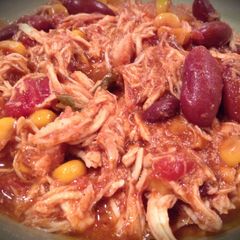 A picture of Crockpot Chicken Taco Chili.