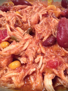 A picture of Crockpot Chicken Taco Chili.