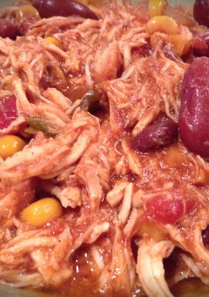 A picture of Crockpot Chicken Taco Chili.