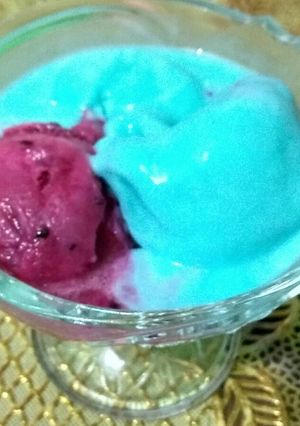 Foto resep Es krim rasa permen karet dan buah naga
