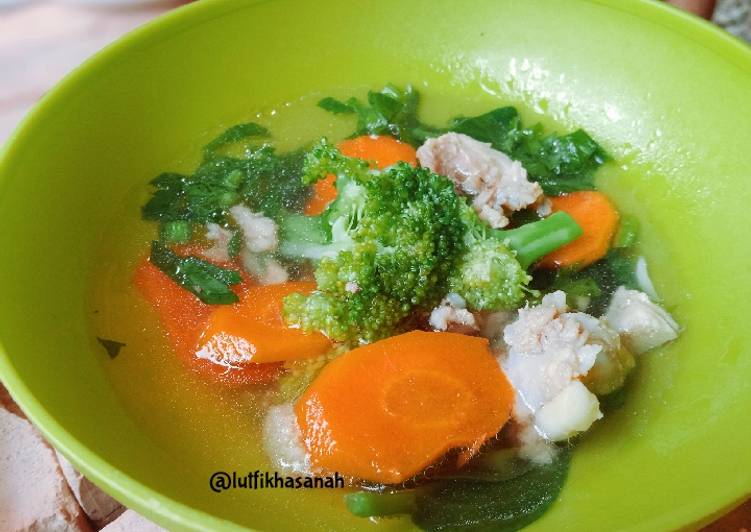 Resep !ENAK Sup ayam brokoli bayam Brazil simpel masakan sehari hari