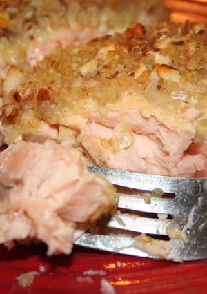 A picture of Honey, Almond & Quinoa Crusted Salmon.