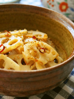A picture of Lotus Root Salt Kinpira For Obento.