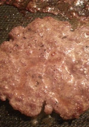 A picture of World's most delicious burger patty.