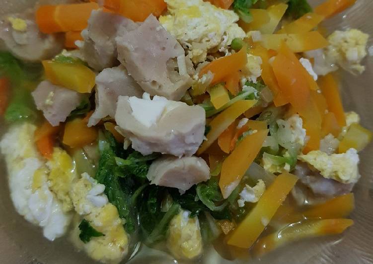 Cah Sawi Wortel Telur Baso