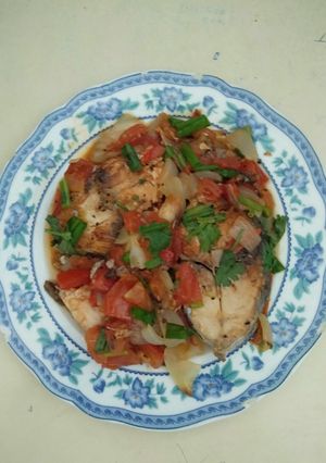 Hình của món Cá ngừ sốt cà.