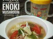 Gambar sop daging enoki