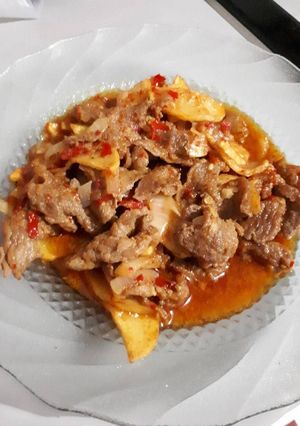 Foto resep Daging kentang pedas