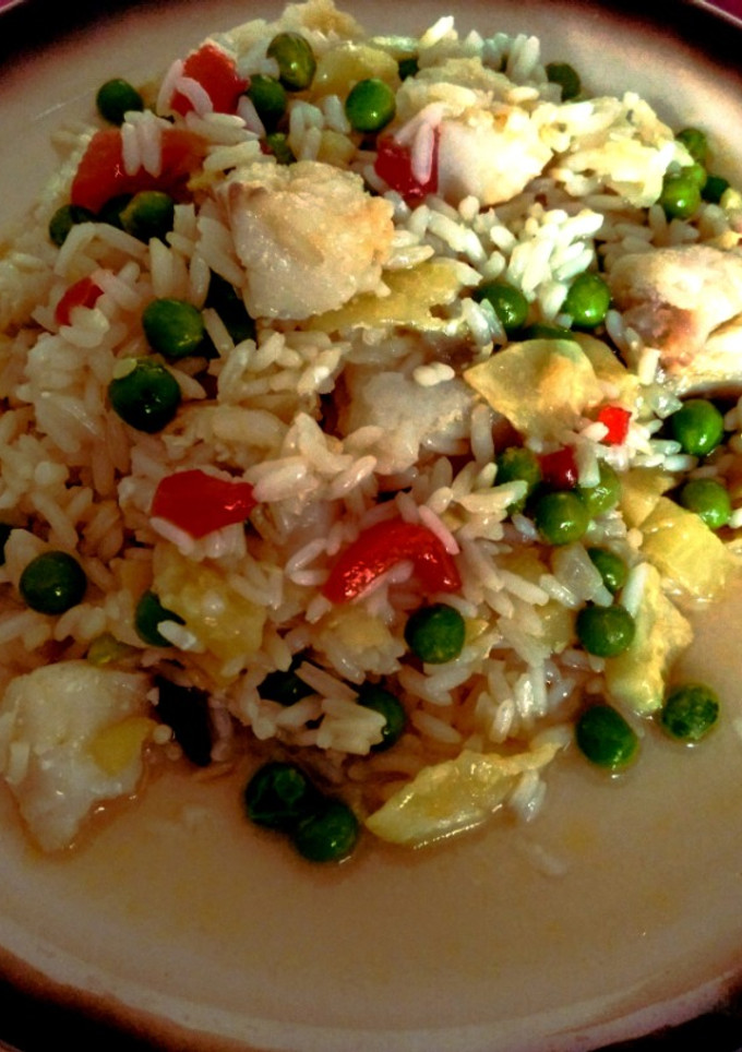 Una foto de Arroz con bacalao