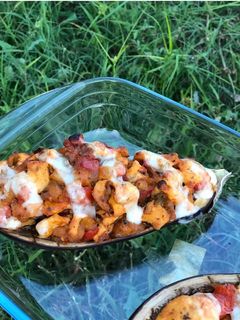 Una foto de Berenjena rellena saludable