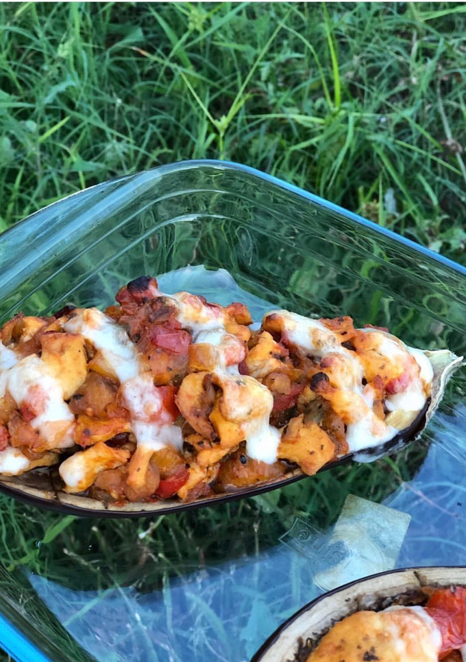Una foto de Berenjena rellena saludable
