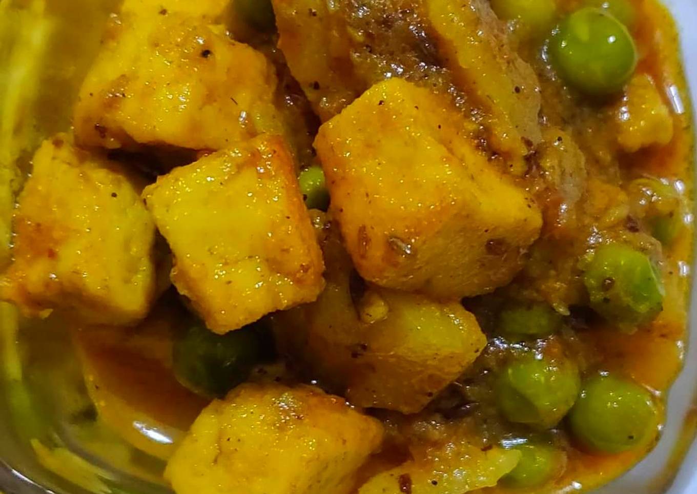 Alu matar paneer (no onion-no garlic recipe)