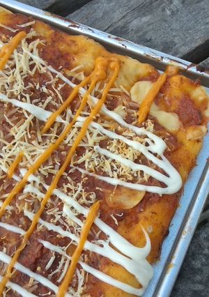 Foto resep Pizza happycall #RotiTanpaOven #pekaninspirasi #cookpadcommunity