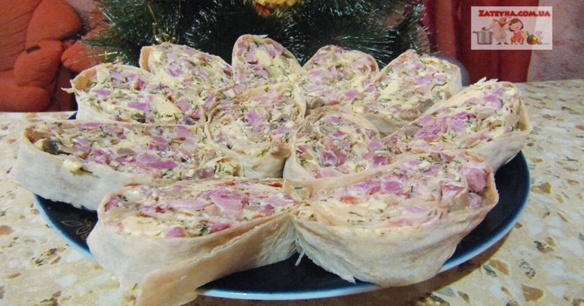 Лаваш с картошкой и грибами