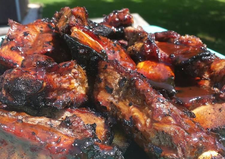 Easiest Way to Make Quick Bourbon glazed beef ribs