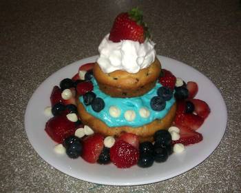 Ultimate Make Recipe Ricks Red White and Blue CheeseBerry Muffincake for Two Most Delicious