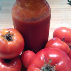 A picture of V-8, vegetable juice.