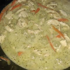 A picture of Thai chicken green curry.