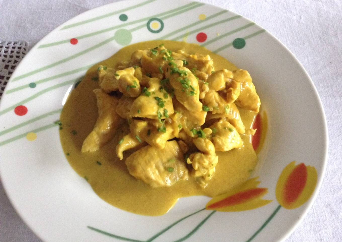 Pollo en salsa de curry y soja