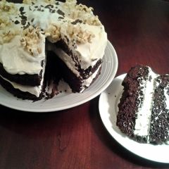 Chocolate Cake with Caramel Mousse Filling A picture of Chocolate Cake with Caramel Mousse Filling.