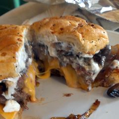 A picture of Juicy Lucy Stroganoff Burgers.
