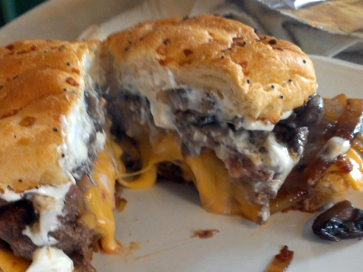Simple Way Make Recipe Juicy Lucy Stroganoff Burgers that is  Makes Drooling, Delicious}