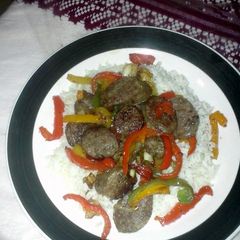 A picture of Sausage, Peppers & Onions w/ Rice.